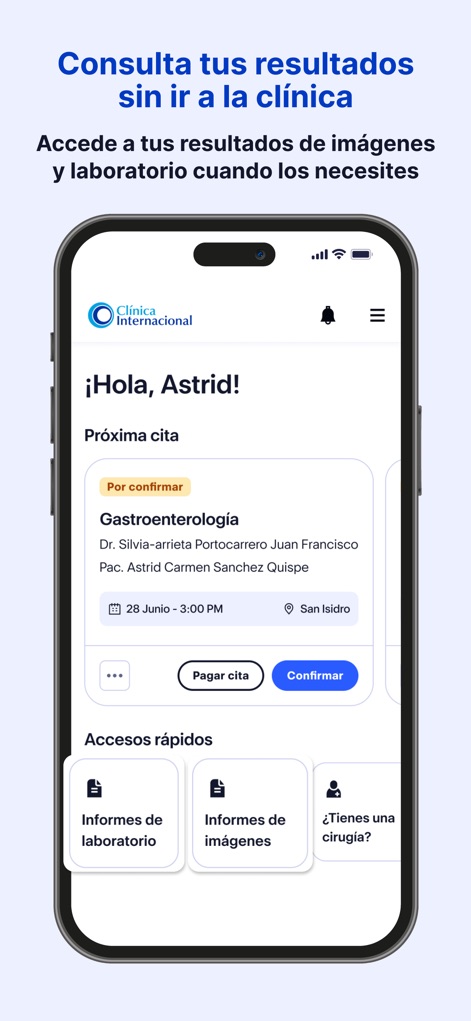 Clinica Internacional - clinica-internacional-app-appointment-results-dashboard