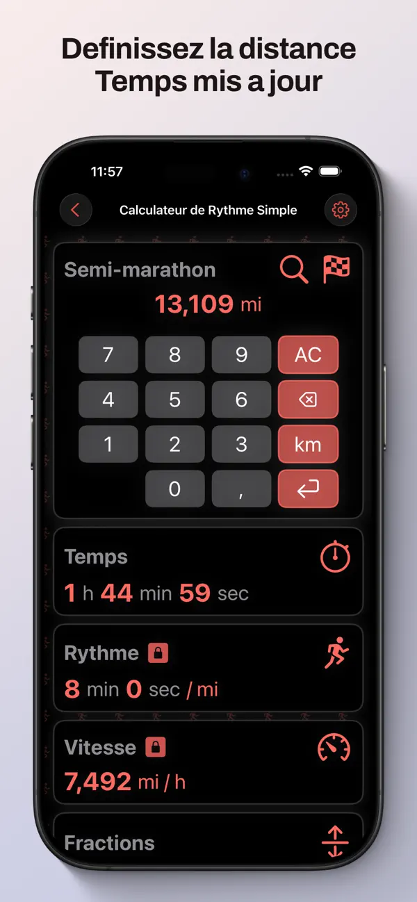 Screenshot #2 pour Calculateur de rythme simple