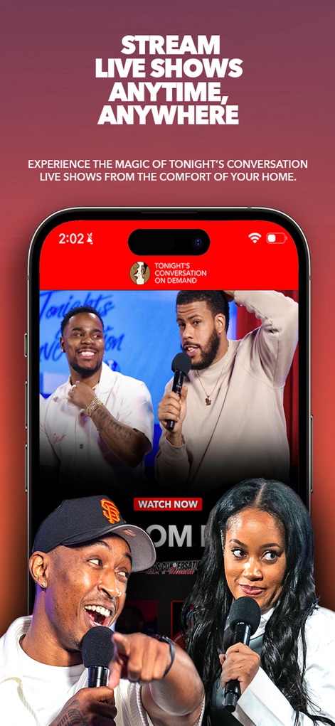 Tonight's Conversation - The app enables users to stream live shows directly, showcasing engaging presenters and high-quality production values.