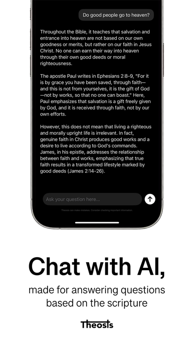 Theosis: AI Bible Study Chat Screenshot