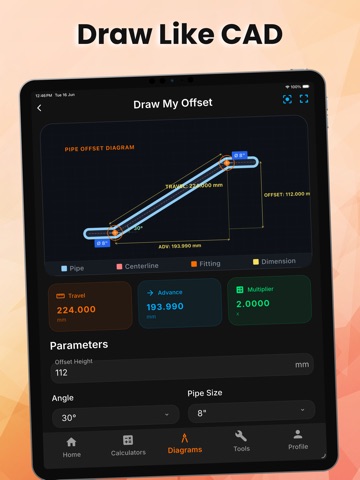 Pipe Fitter Calculator Pro iPad screenshot