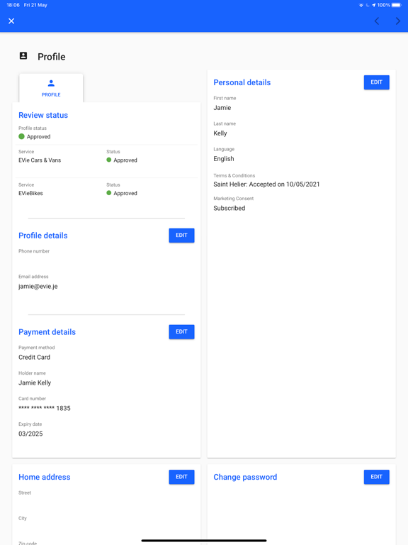 EVie - Shared mobility iPad screenshot 6 - Travel app