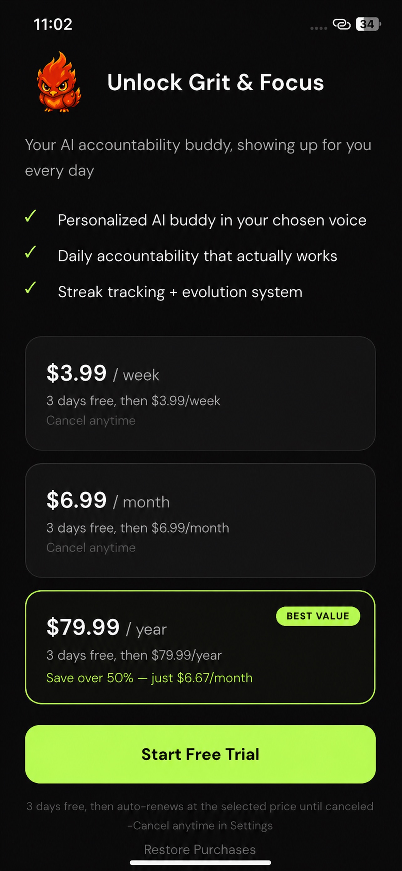Screenshot 7 of Grit and Focus: AI Buddy