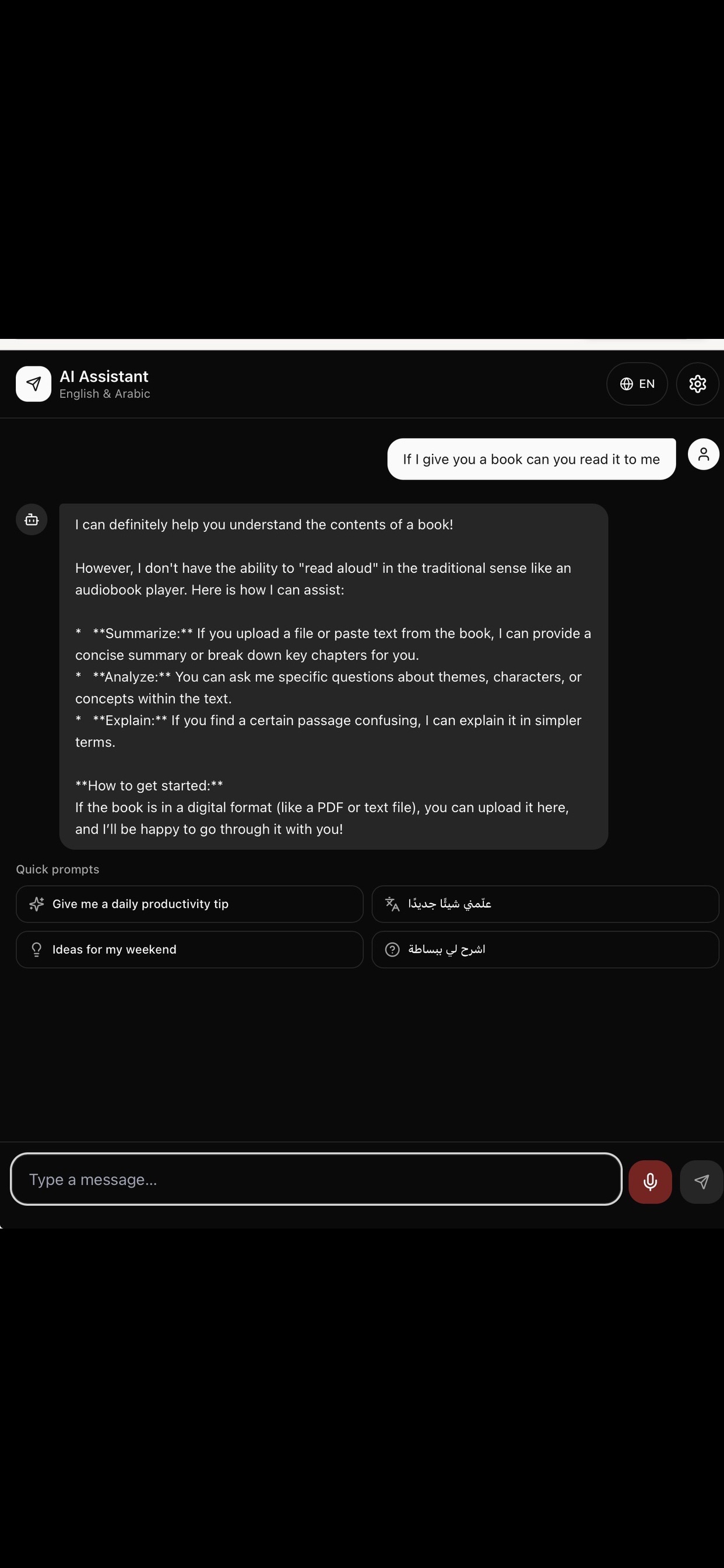 Screenshot 2 of Bilingual AI Chat