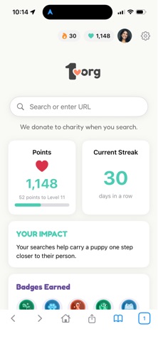 1.org Browser: Search & Donate Screenshot 6 of 7