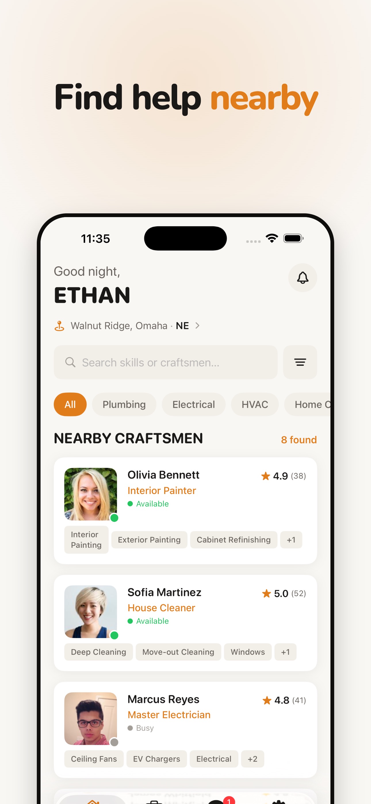 Screenshot 1 of Faberr: Local Home Help