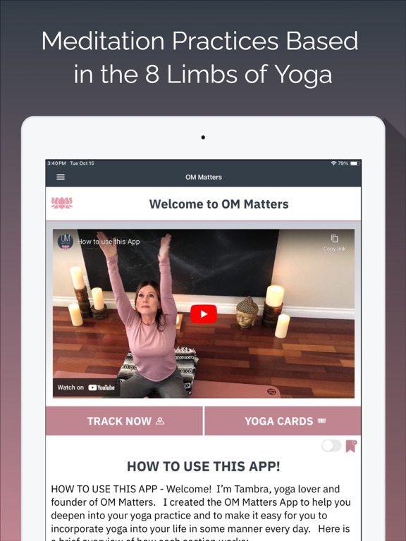 The OM Matters App iPad screenshot 2 - Health & Fitness app