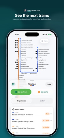 Seattle Light Rail iPhone screenshot