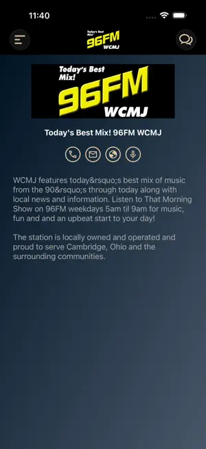 96FM WCMJ screenshot 3