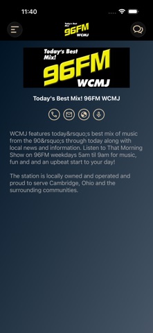 96FM WCMJ Screenshot 3 of 5