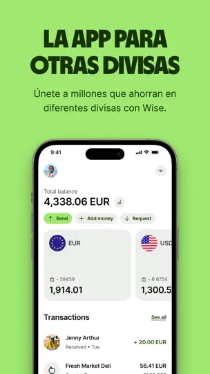 Captura de pantalla de Wise en iPhone 1