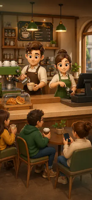 Slow Coffee Tycoon: Idle Cafe screenshot 1