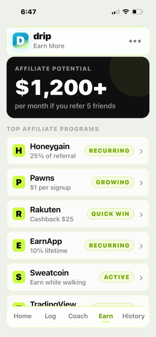 Drip Passive Income Tracker Screenshot 1 of 9
