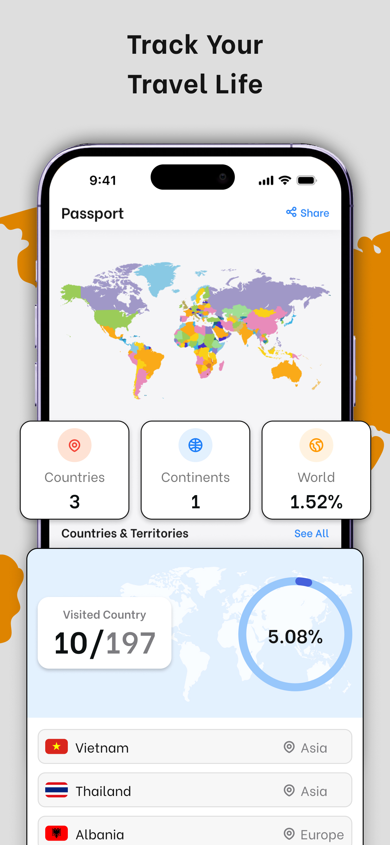 been: countries visited map screenshot 3