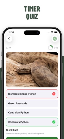 Snakes Quiz Guess Snake iPhone screenshot