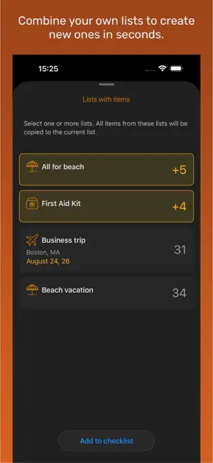 Suitcase things checklist screenshot 4