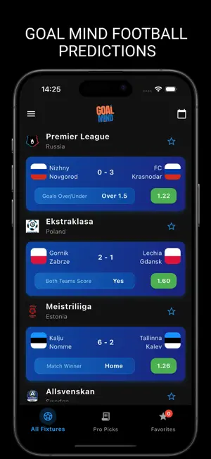 Goal Mind Soccer Predictions screenshot 1