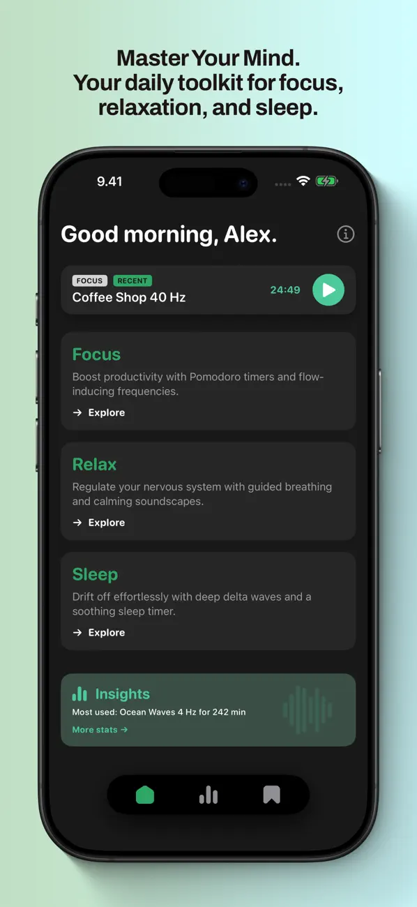 Screenshot #1 pour Altune: Focus, Relax, Sleep