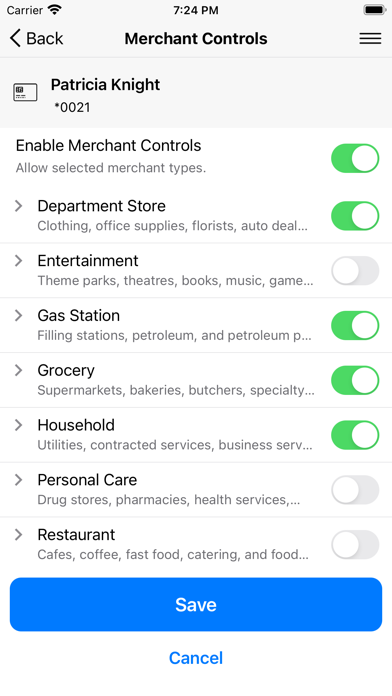 Merit Bank Debit Card Screenshot
