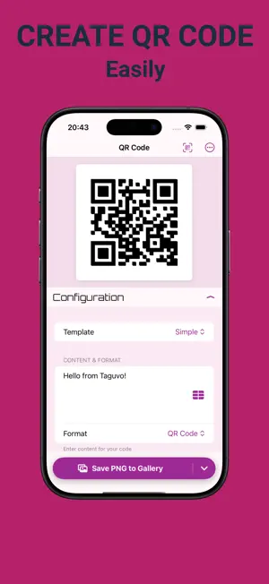 Taguvo: QR & Barcode generator screenshot 1