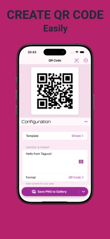 Taguvo: QR & Barcode generator screenshot