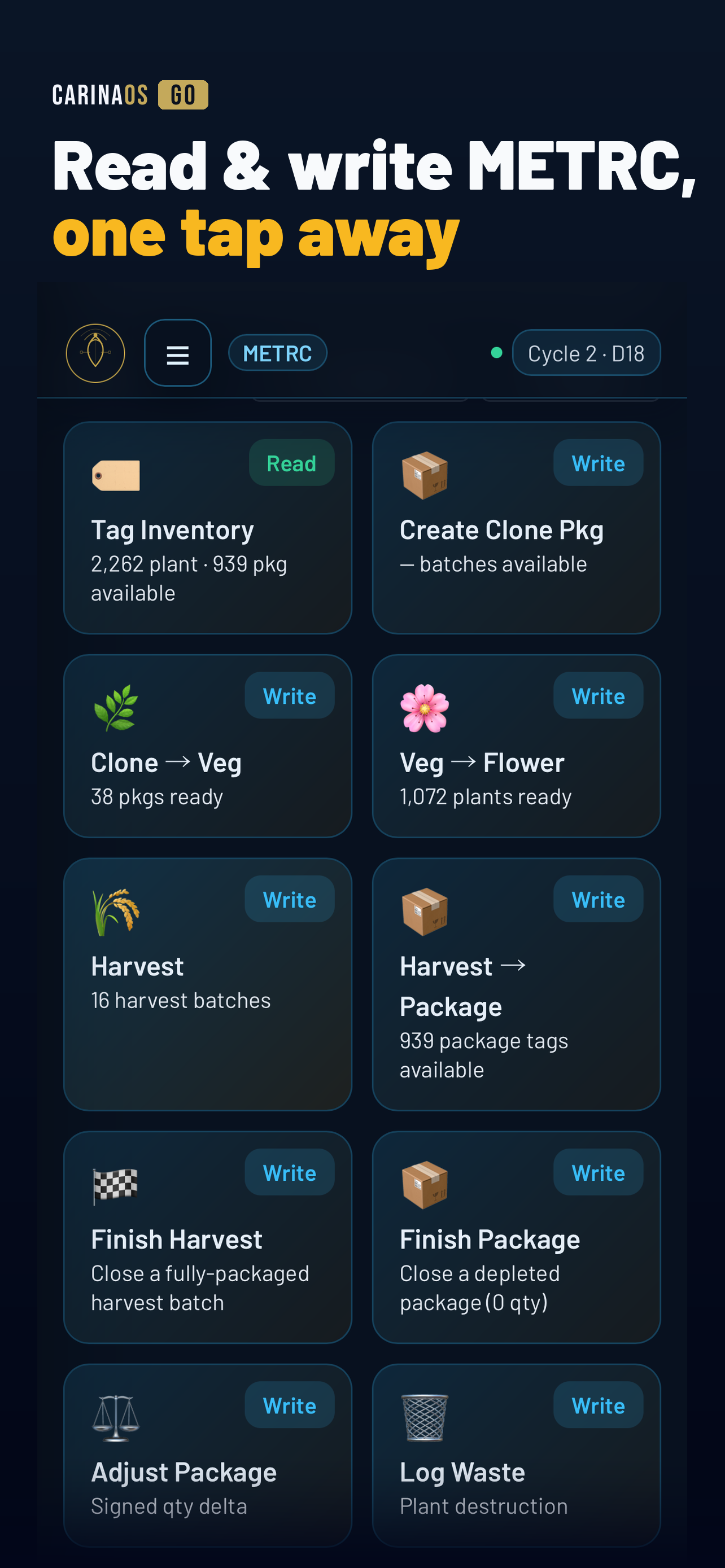 CarinaOS Go: METRC Compliance screenshot 2