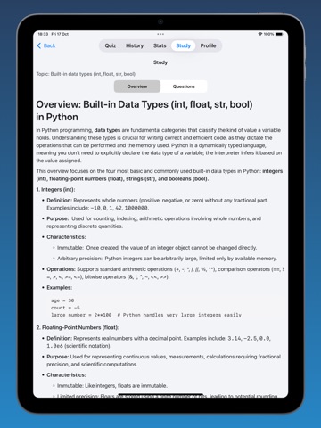 Python Programming -Quiz iPad screenshot
