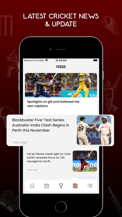Red White Cricket Live Line Screenshot
