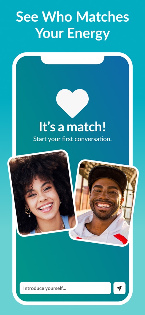 Tagged Dating: Chat & Go Live! - Ce visuel met en évidence la confirmation de connexion avec une notification "It's a match!" et l'invitation immédiate à l'interaction via le champ de saisie de message.