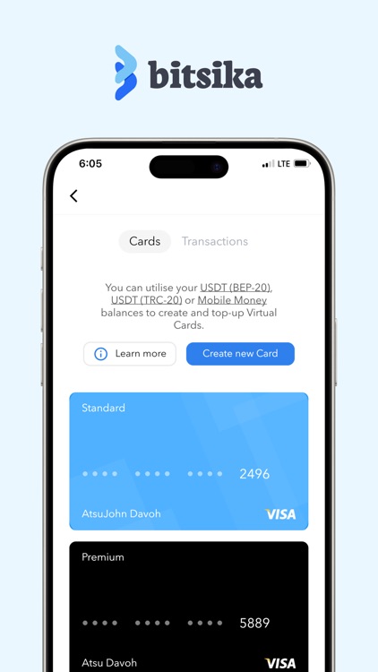 Bitsika: USDT Visa Cards / P2P