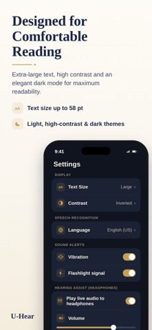 U-Hear: Live Subtitles iPhone screenshot