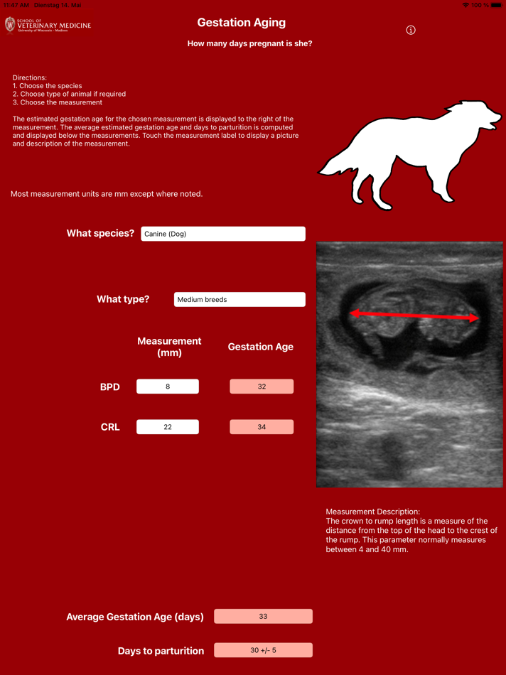 #5. Gestation Aging (iOS) 由: University of Wisconsin - Madison School of Veterinary Medicine