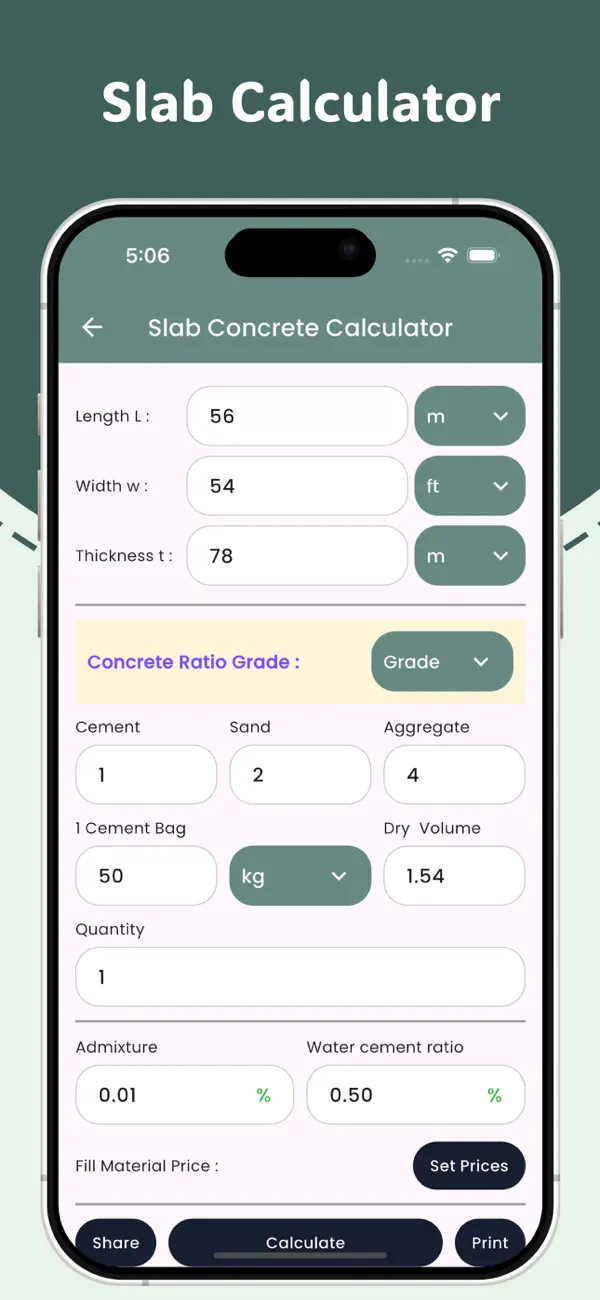 Screenshot #2 pour Concrete Calculator 2025