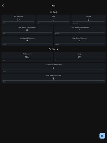 Suspension Setup iPad screenshot