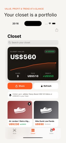 Sneaker Value: Soledex iPhone screenshot