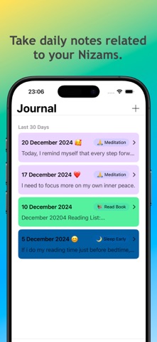 Nizam - adopt good habits iPhone screenshot