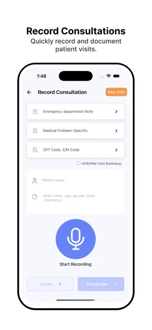 DocuMed AI - AI Medical Scribe screenshot 1