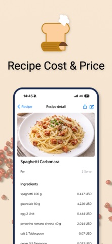 Recipe Cost & Price screenshot