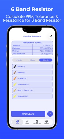 Resistance Calculator: In Ohms iPhone screenshot
