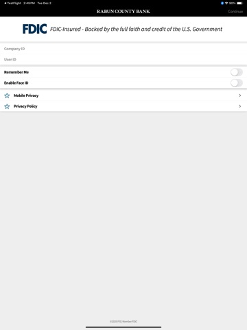 RCB Business Banking iPad screenshot