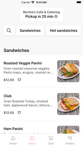 Bertha's Cafe & Catering iPhone screenshot 2 - Food & Drink app