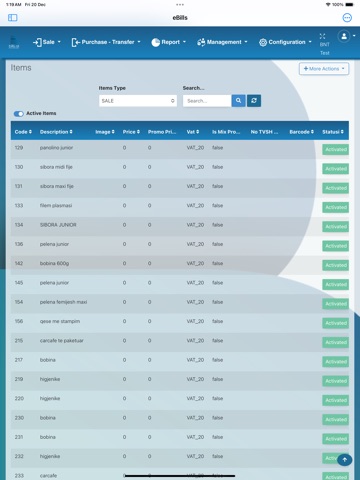 eBills.al POS Fiskalizimi BNT iPad screenshot