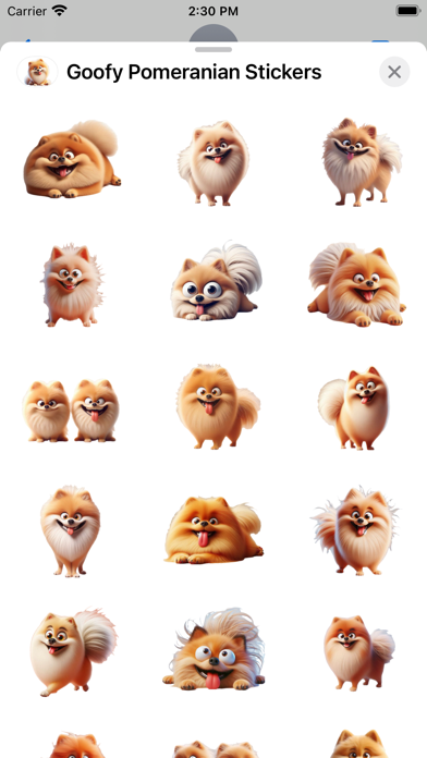 Screenshot #1 pour Goofy Pomeranian Stickers