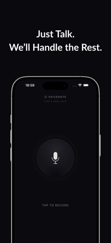 VoiceNote AI: Brain to Tasks iPhone screenshot