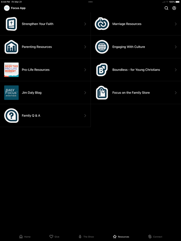 Focus on the Family App iPad screenshot 4 - Education app