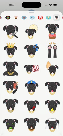 Gangsta Black Bulldog Stickers screenshot