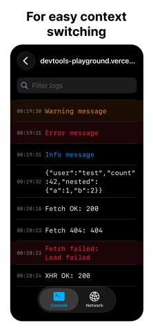 devtools iPhone screenshot
