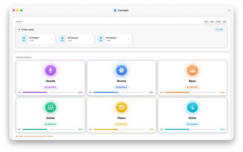 TrackSplit screenshot