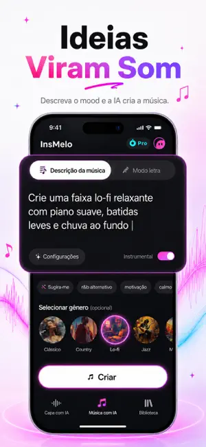 InsMelo - Gerador de música IA iPhone screenshot 2