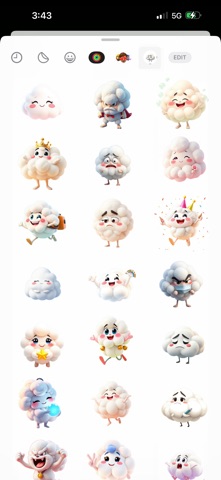 Super Fluffy Cloud Stickers screenshot